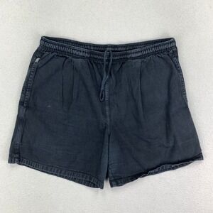 Vintage Crazy Shirts Shorts Mens Large Black Cotton Pull-On Drawstring USA‎ 90s